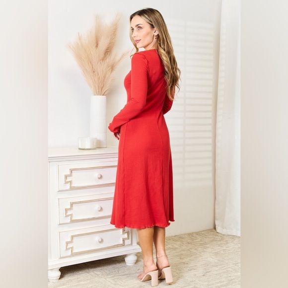 NEW**-Culture Code Full Size Round Neck Long Sleeve Dress OFFERS WELCOME - Picture 6 of 6